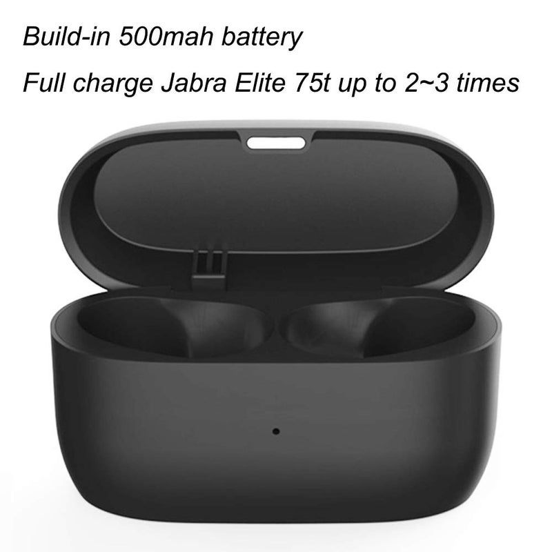 EXMRAT Charging Case for Jabra Elite 75t, Replacement Charger Cradle Station Charge Box for Jabra Active 75t (700mah, Black) - Image 3